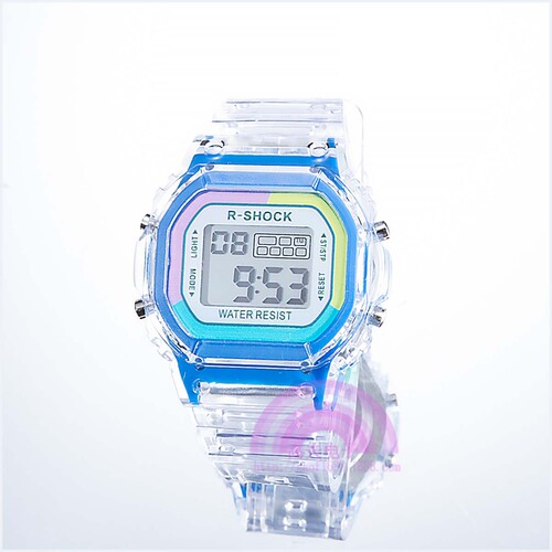 Ins celebrity unicorn sports electronic watch waterproof matcha green for men and women square student LED watch
