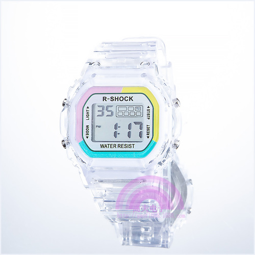 Ins celebrity unicorn sports electronic watch waterproof matcha green for men and women square student LED watch