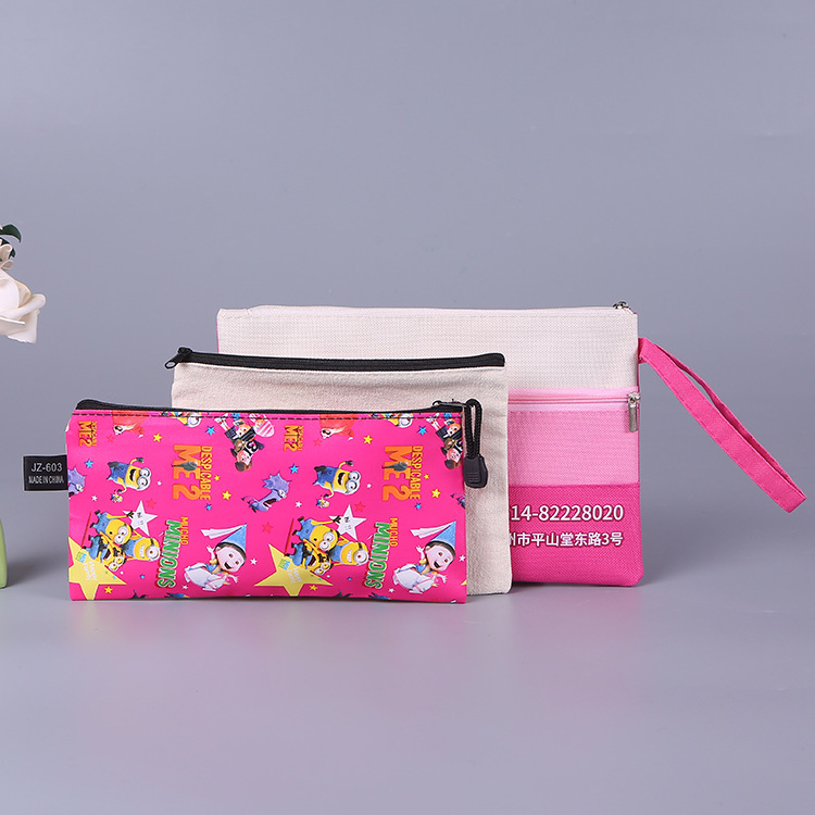 厂家批发男女学生零钱包 简约帆布笔袋 创意收纳拉链袋供应