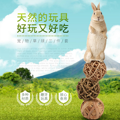 Rabbit grass ball, molar ball, guinea pig, parrot chewing toy, straw wicker ball, water grass ball, willow ball, hamster straw ball