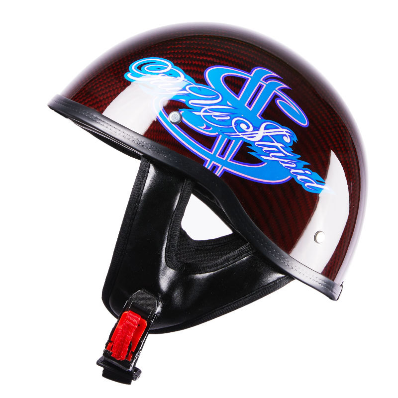 Casco de Motocicleta de Fibra de Carbono, Medio Casco, para Hombre, Venta al por Mayor de Fábrica, Casco de Verano para Vehículo Eléctrico, Casco de Príncipe para Mujer, Casco para Bicicleta Eléctrica
