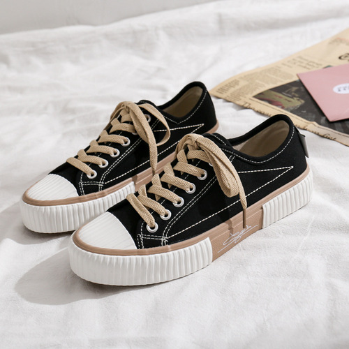 2024 Spring New Canvas Shoes Men's Shoes Korean Style Trendy Couple Biscuit Shoes Men's Casual Shoes Wholesale Cross-Border