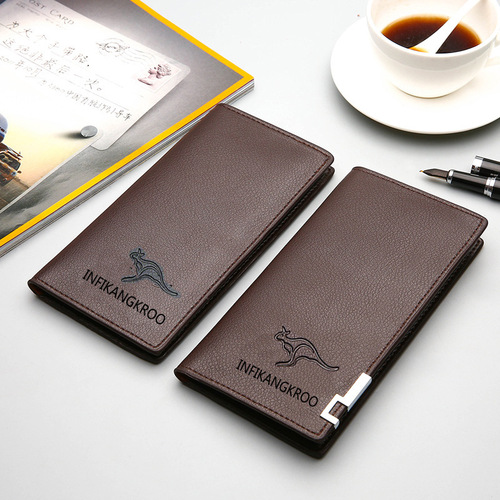 Yingfei Kangaroo manufacturer directly supplies men's long wallet with printed LOGO hand wallet men's wallet wallet