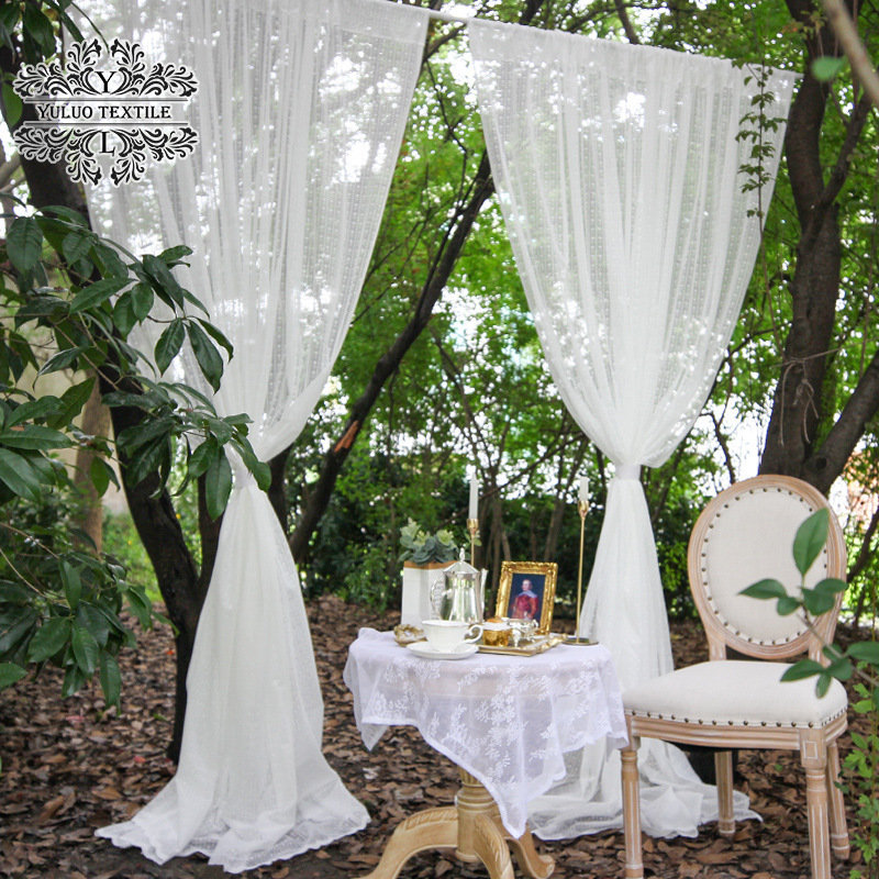 Striped Jacquard Lace Curtain Window Screen Gauze Curtain Finished Nordic Pastoral Door Curtain Hook Perforated White Gauze Curtain Fabric Striped Jacquard Lace Curtain Window Screen Gauze Curtain Finished Nordic Pastoral Door Curtain Hook Perforated White Gauze Curtain Fabric