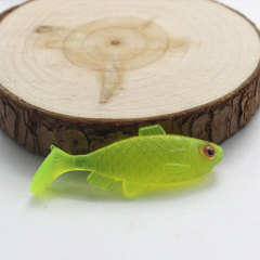 4.6cm / 2g Fluorescent Yellow T-Tail Soft Bait for Yellow Perch, Carp, and Crucian Carp – PVC Material, Manufacturer Wholesale, Lure Fishing Fake Bait