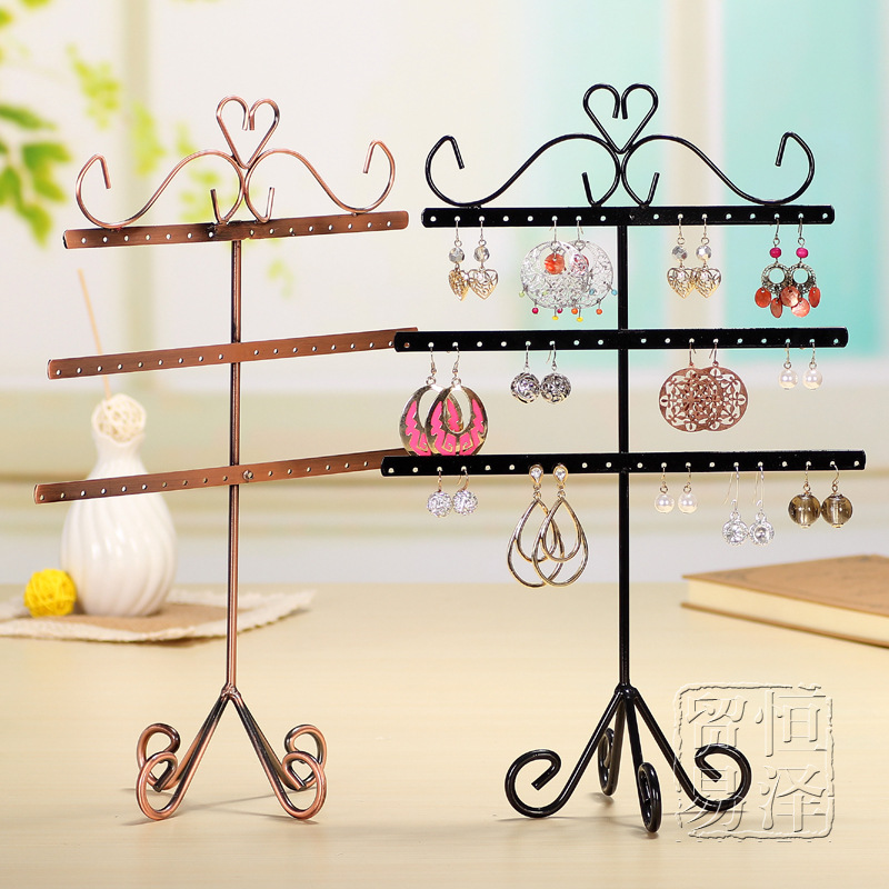 54孔三层鱼骨造型 铁艺耳环架 耳环展示架 耳钉架 饰品架现货