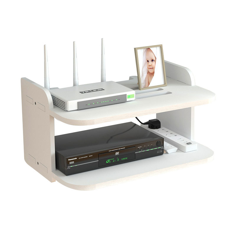 Directo de fábrica router rack TV Set-Top Box caja de almacenamiento montado en la pared ponche-libre montado en la pared WiFi rack