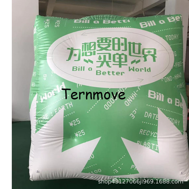 pvc升空方形魔方充气立方体空飘方形气球inflatable helium cube