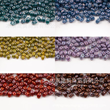 批发捷克进口 2×4MM霓虹系列双孔迷你猪鼻珠DIY串珠配件饰品材料