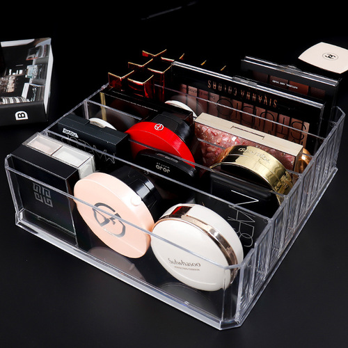 Transparent air cushion lipstick powder eye shadow storage box cosmetics storage box makeup storage rack wholesale