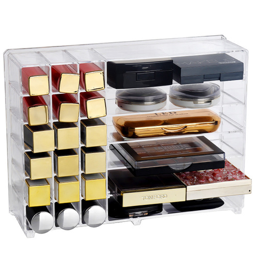 Transparent air cushion lipstick powder eye shadow storage box cosmetics storage box makeup storage rack wholesale