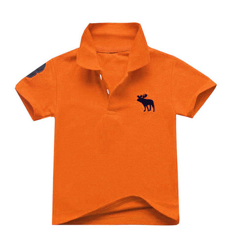 Children's summer lapel T-shirt boys and girls pure cotton polo shirt short-sleeved children's half-sleeved baby casual top