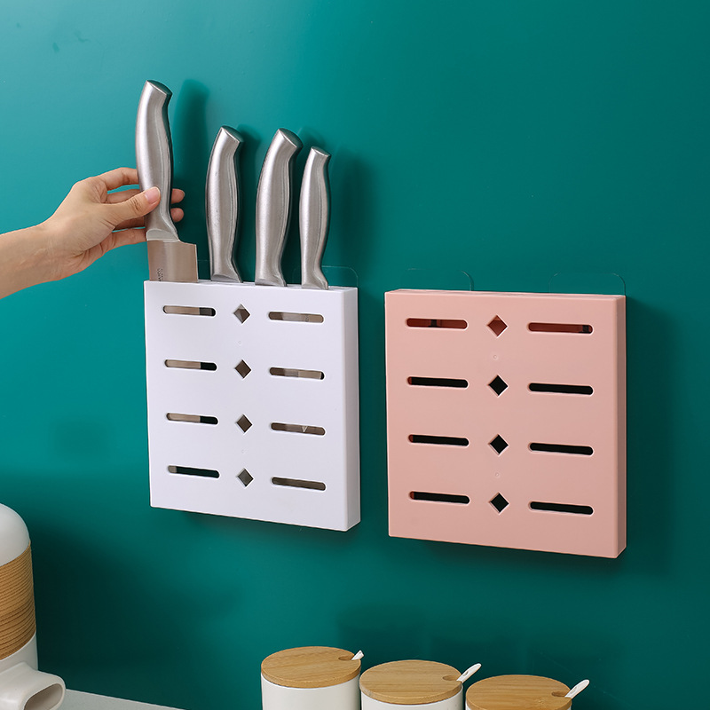 Soporte para cuchillos sin necesidad de taladrar, estante de almacenamiento para cocina, soporte para cuchillos, estante de almacenamiento montado en la pared