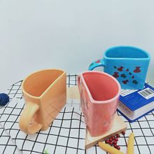 定制异形马克杯 注浆工艺陶瓷杯 创意色釉杯 情侣对杯 广告杯定制