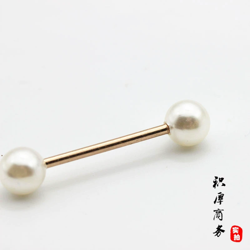 Двуглавый одно отверстие Яркая жемчужная медная палочка, аксессуары длиной 36 мм, новое гальваническое покрытие того же цвета