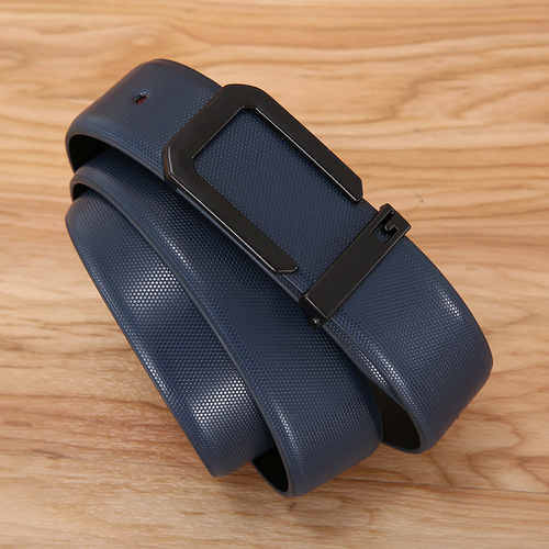 Leather Belt Men's Genuine Leather G Letter Smooth Buckle Youth Business Casual Women's Belt Cowhide Pants Belt