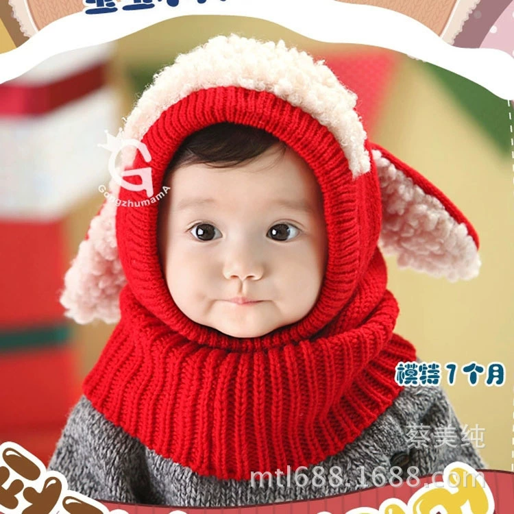 Внешняя торговля Горячая корейская детская шапка осенне-зимняя шапка шерстяная детская шаль шарф оптом MZ1397