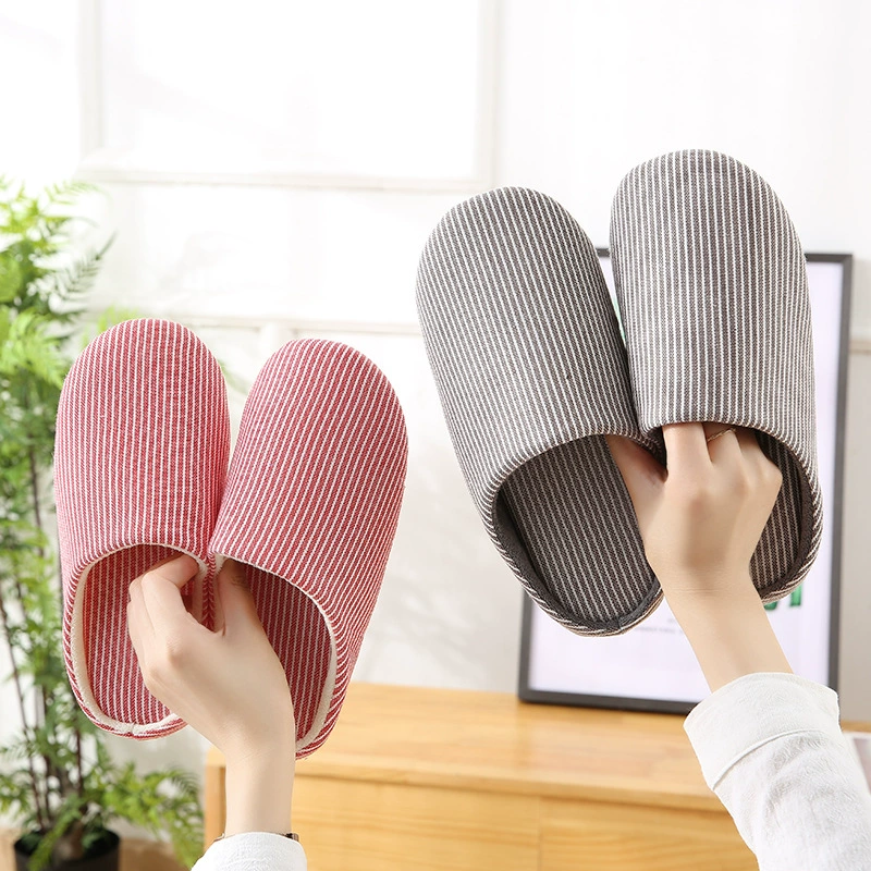 Машинная стирка, мягкая подошва, японский стиль, бесшумные домашние тапочки для деревянных полов, для весны и лета, унисекс хлопковые тапочки для комфорта дома.