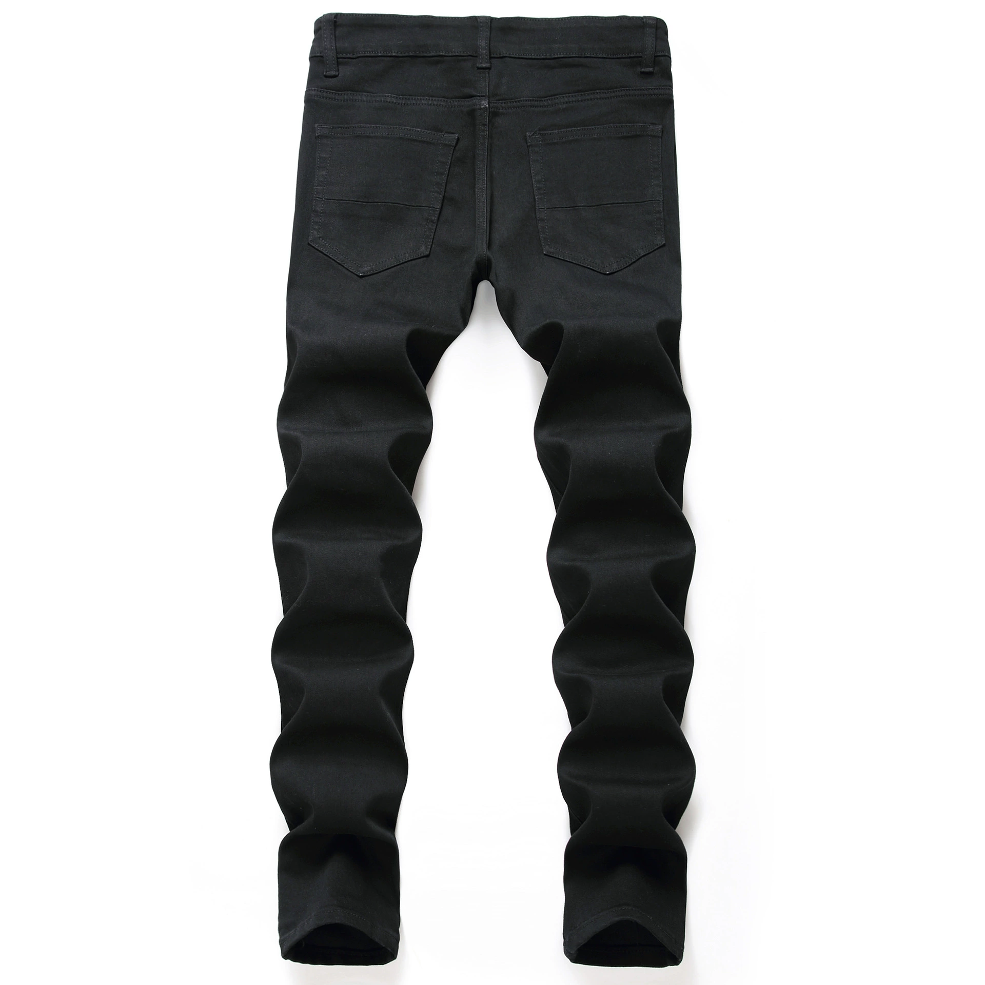 Джинсы loose straight синевато‑чёрные, slim fit повседневные, с рваной отделкой, размеры 28–40