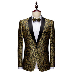 Костюм мужского костюма иностранной торговли возглавляет западный кросс -бордюрный модный бизнес, цветущие платья Банкет