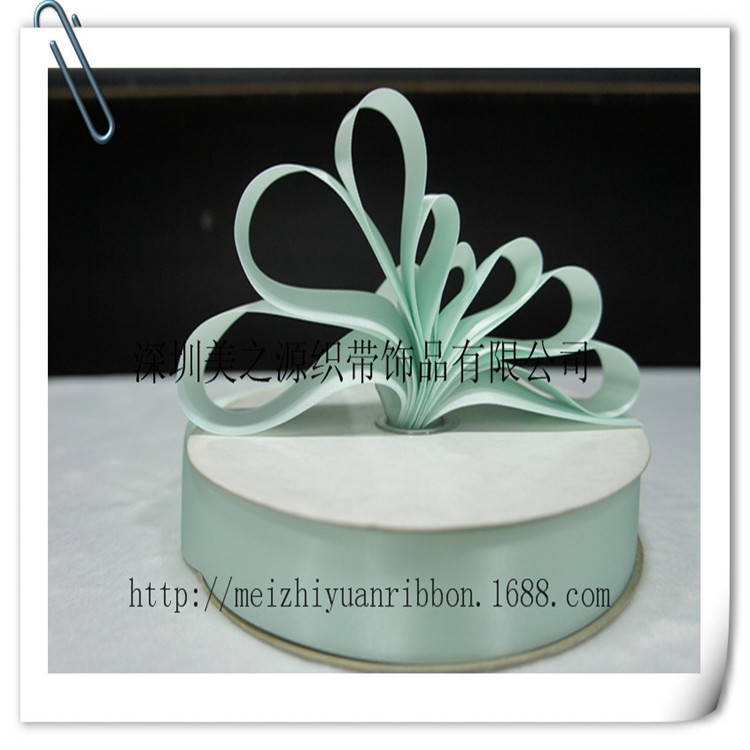 1寸宽25MM淡绿色单面涤纶带庆典婚庆素色装饰缎带DIY头饰双面织带