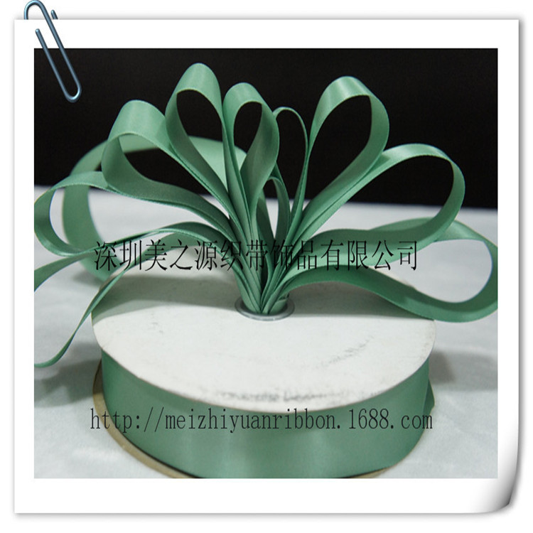 供应1.25寸宽(32MM)绿色单面涤纶带素色浅绿缎带节日礼品装饰彩带