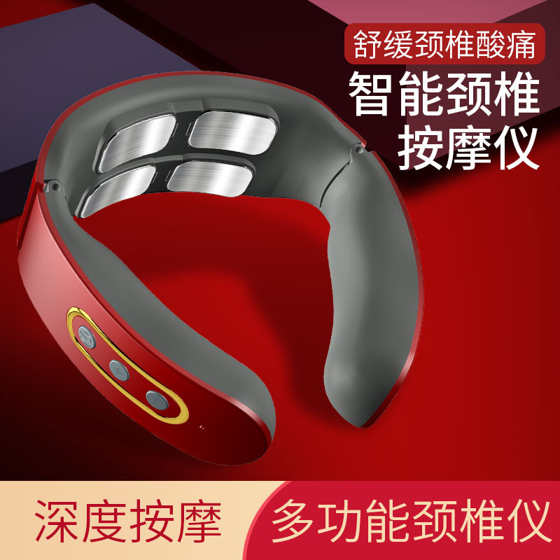 Multi-cabeza cervical masajeador cuello cintura hombro pulso cuello protector masajeador masaje cervical pulso caliente comprimir carga