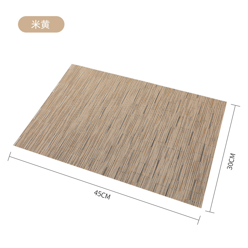 Ningxin placemat Estilo nórdico colorido bambú tersin aislamiento placemat PVC impermeable estera de mesa estera de aislamiento al por mayor