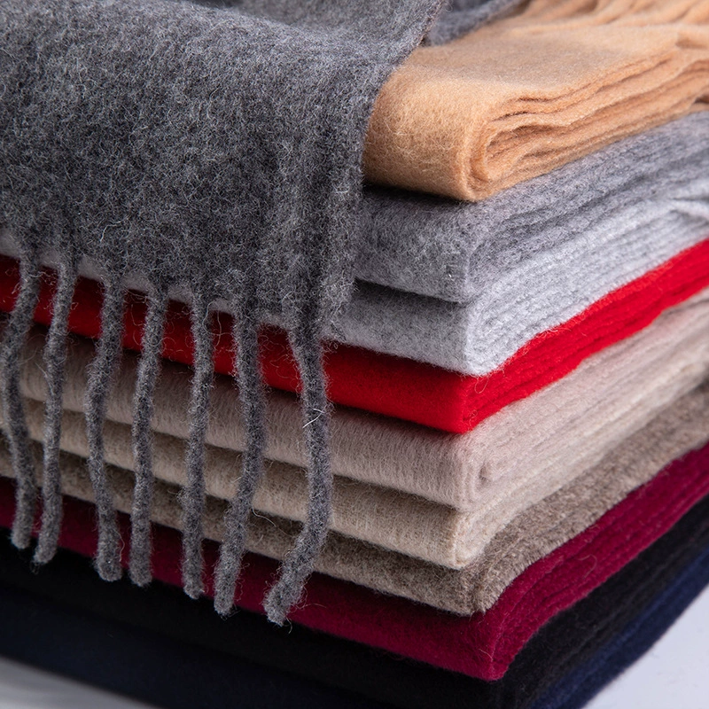 Woolen colored winter scarf, universal keep warm cloak, wholesale, increased thickness, simple and elegant design