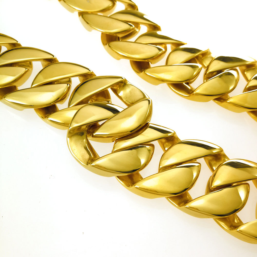 Europa y América nueva 316l Titanium acero hombres grueso collar grande 32mm