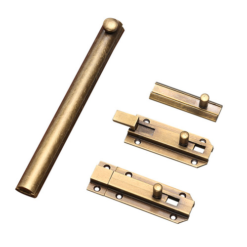 Chinese cabinet door brass latch window door bolt door buckle concealed door latch bronze old-fashioned retro wooden door lock