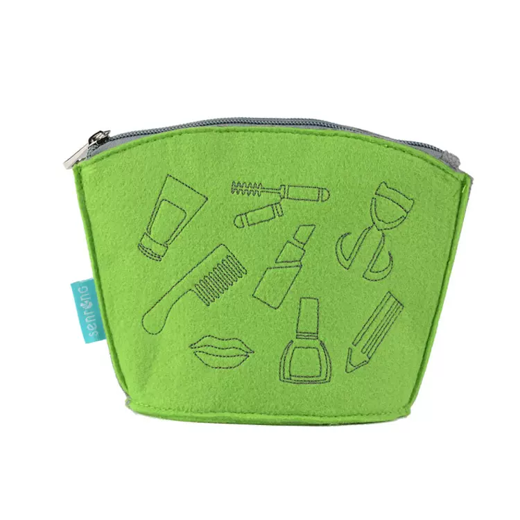 卡通创意毛毡收纳包伴手礼袋绒布手拿包针刺布化妆包拉链笔袋定制