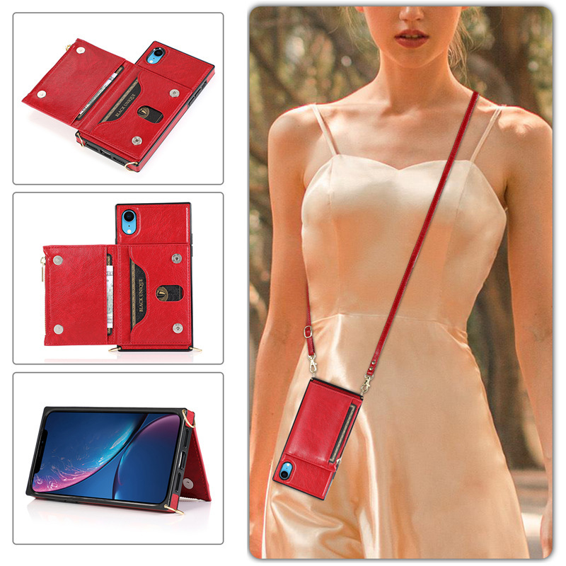 Suitable for Iphone16 Diagonal Leather Case Multi-Functional Apple 13 Zipper Wallet Protective Case Xr Mobile Phone Case for Women