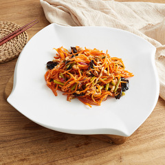 酒店餐具後廚陶瓷盤轉葉盤 異形蛋糕碟子花瓣盤冷麵湯盤 可LOGO