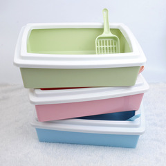 新款開放式長方形貓咪盒子貓砂盆 簡約北歐風小號送貓砂鏟貓用品