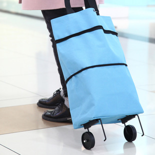 Supermarket shopping bag folding portable large handbag shopping bag with wheels trolley bag shopping trolley wheel