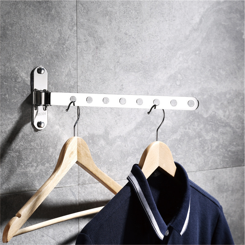 Gancho de abrigo móvil giratorio de acero inoxidable gancho de abrigo de hotel gancho de abrigo apartamento balcón percha de ropa plegable gancho transfronterizo
