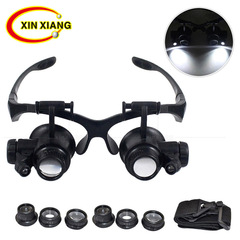 10x 15x 20x 25x LED light lens wearable magnifying glass for antique jewelry and watch repair and maintenance