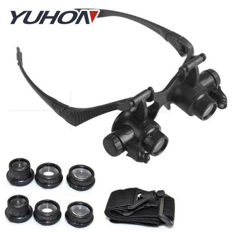 Заводские прямые взрывы 9892GJ со светодиодной подсветкой 4 увеличения головные очки увеличительное стекло Ремонт антикварных часов