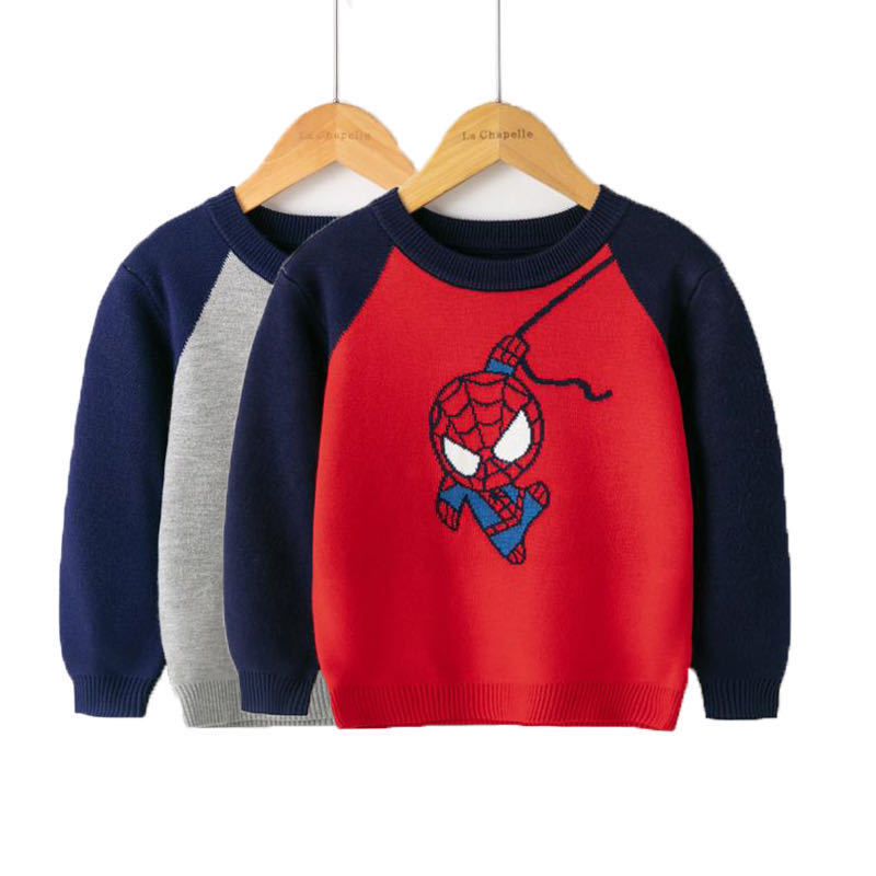 Ventas directas de la fábrica suéter de los niños europeos y americanos otoño e invierno nuevo suéter de dibujos animados niños bebé bottoming suéter ropa para niños