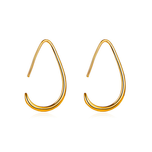 Cold style simple water drop earrings for women, personalized and versatile earrings, French hollow geometric earrings