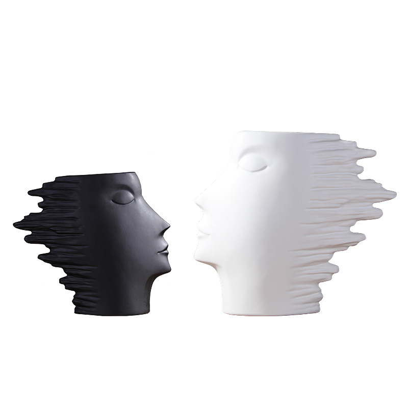 Accesorios modernos y sencillos para el hogar, jarrón para la cara de la sala de estar, mueble de TV, decoración de gabinete de vino, adornos de decoración suave, venta al por mayor