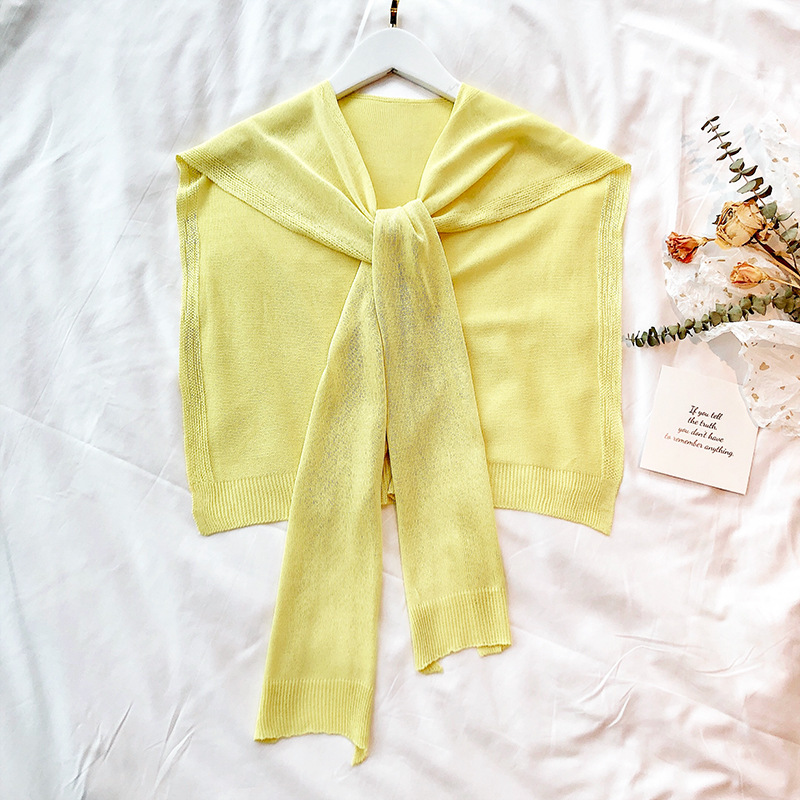 Línea de verano novia chaleco hombro decoración de seda de hielo anudado mantón del todo fósforo de las mujeres delgada protección solar collar falso moda a juego