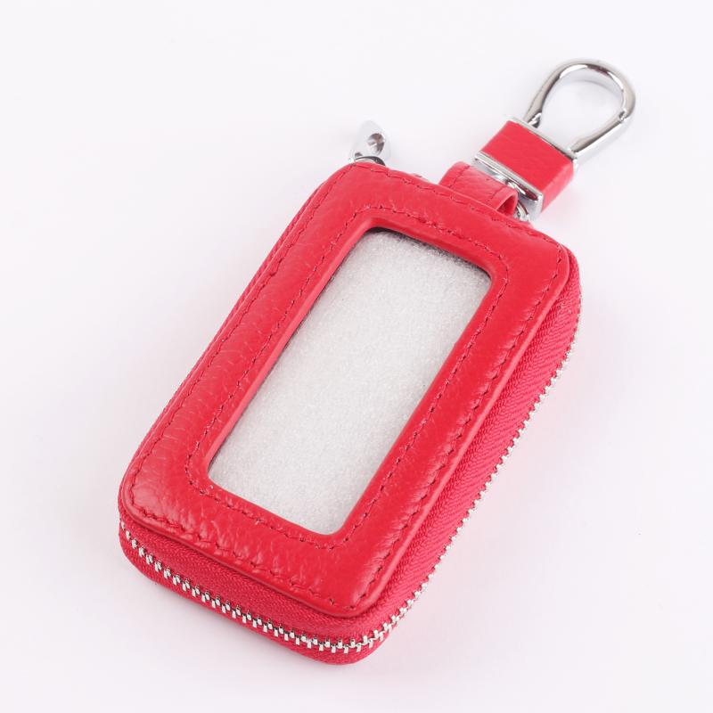 Bolsa de cuero genuino para hombres primera capa de piel de vaca de gran capacidad doble cintura coche universal control remoto cremallera bolsa de cuchara hembra