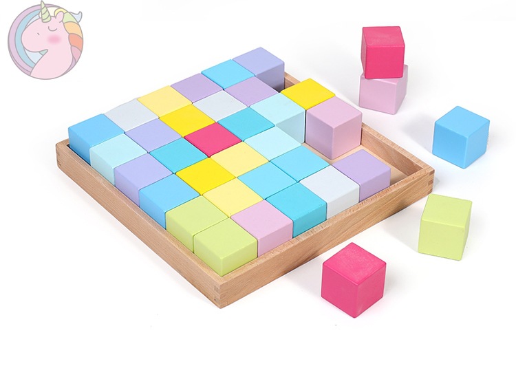 Madera Jenga Rompecabezas Torre de pila de bebés Juguetes de madera Educación temprana para niños Arco iris Pila grande Pila de bloques de construcción