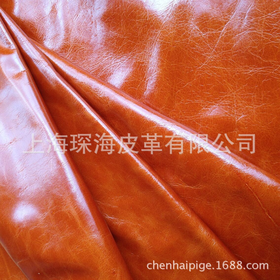 头层牛皮 油蜡皮 皮革皮料  牛皮 变色油皮 橙色 沙发皮