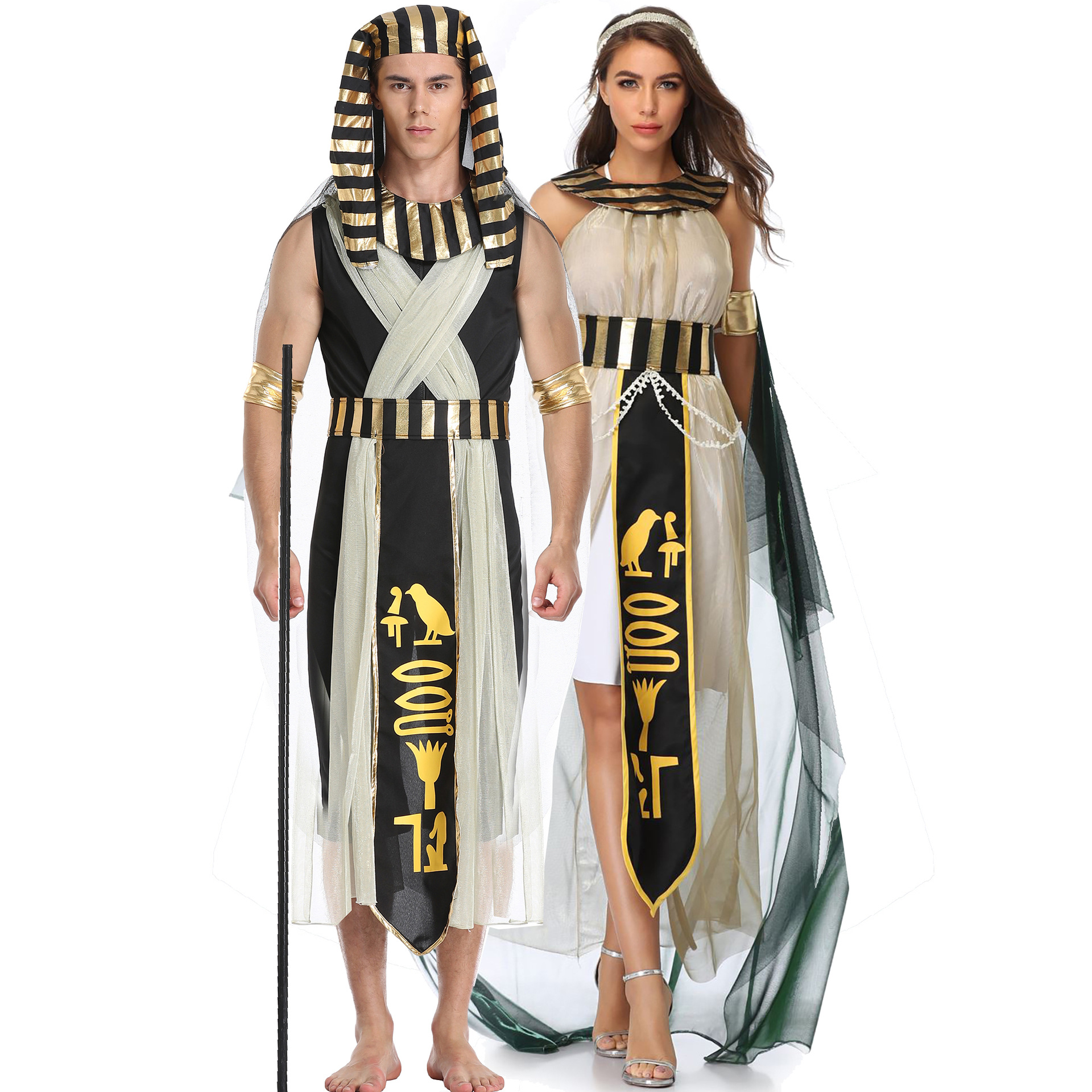 M-XL 万圣节希腊女神服 成人古埃及法老艳后女王阿拉伯女郎演出服
