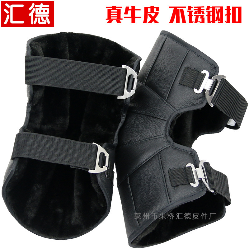 Electric Vehicle Knee Pads to Heattech in Winter Cycling and Cold-Proof and Windproof Genuine Leather Cowhide Short Fleece-Lined Motorcycle Knee Pads Electric Vehicle Knee Pads to Heattech in Winter Cycling and Cold-Proof and Windproof Genuine Leather Cowhide Short Fleece-Lined Motorcycle Knee Pads