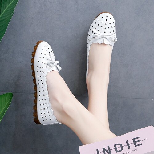 Mary Jane shoes, women's flats, women's spring and summer, shallow slit, slip-on shoes, breathable, hollow, women's single-layer shoes,