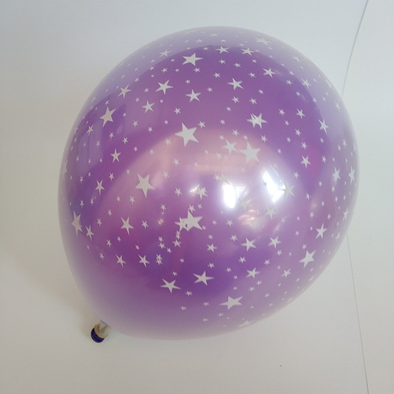 Globo estrellado colorido de 12 pulgadas de doble capa engrosada Pearl Star set bola mercado nocturno código de exploración push globo de regalo pequeño